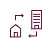 House and sheet of paper with arrows between