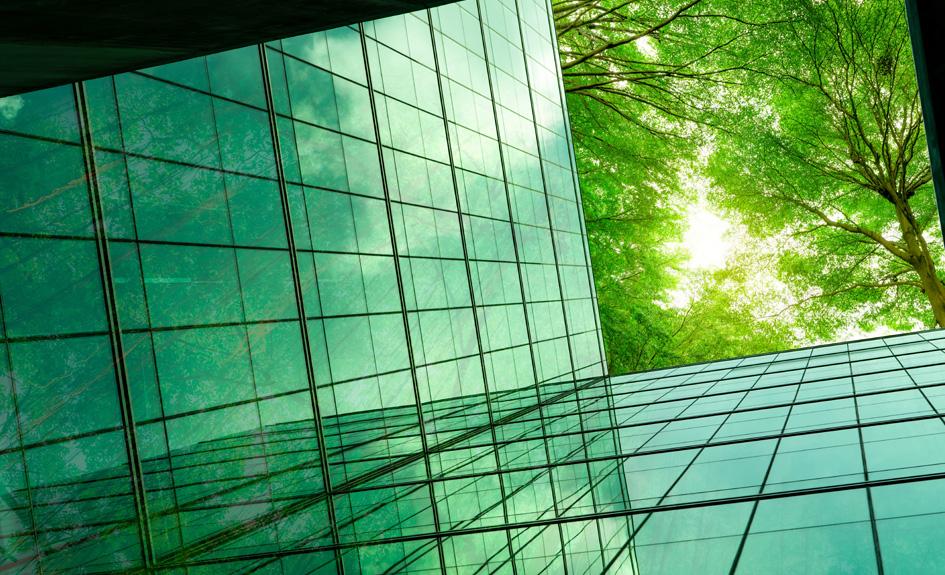 Abstract of office building and trees